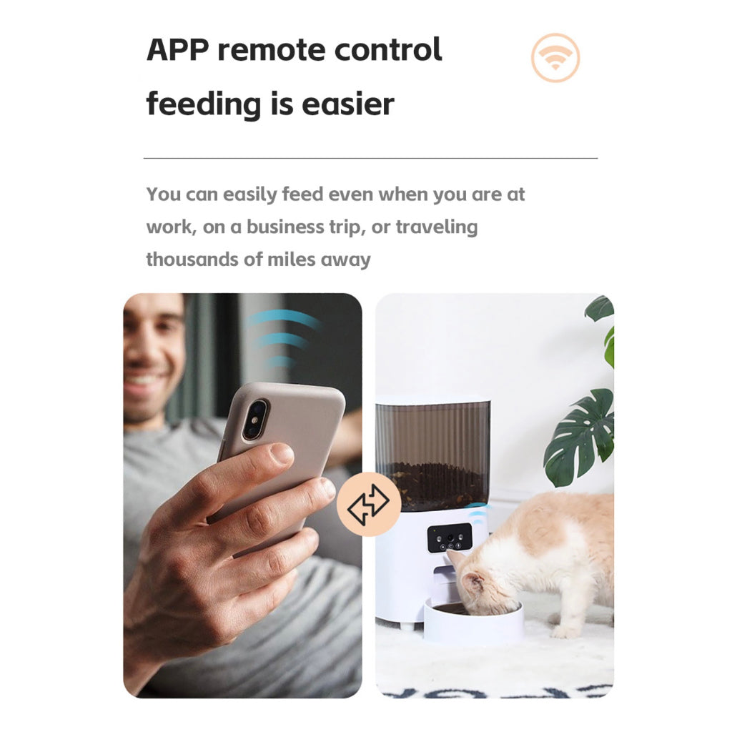Automatic Pet Feeder with Camera & Wi-Fi - Portion Control & 2-Way Audio